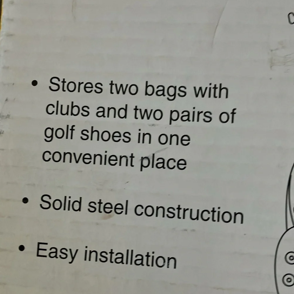 NIB The Container Store Golf Rack storage solid steel wall Mount